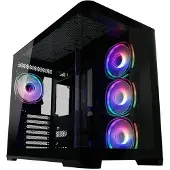 LC-Power LC-8001B-ON, Midi Tower, PC, Musta, ATX, mikro ATX, Mini-ITX, Metalli, Muovi, Karkaistu lasi, Pelaaminen