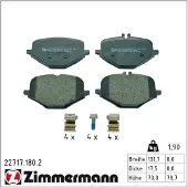 ZIMMERMANN Jarrupalasarja (4kpl), levyjarru 22717.180.2