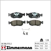 ZIMMERMANN Jarrupalasarja (4kpl), levyjarru 26786.170.2