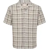 Only & Sons Onscaiden Life Check Linen Blend Ss - Brown - S