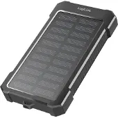 Logilink Solar Powerbank 10 000 mAh 2xUSB-A + USB-C sisään/ulos 12W