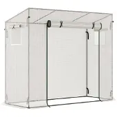 JTI Kasvihuone Outsunny 200x76x168cm., valkoinen