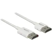 DeLOCK Slim HDMI 2.0 -kaapeli, jossa Ethernet, 3 m, valkoinen