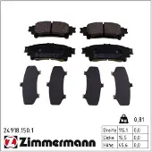 ZIMMERMANN Jarrupalasarja (4kpl), levyjarru 24918.150.1