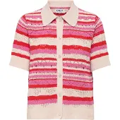 ONLY Onllula Polo S/S Cardigan Knt Noos - Red - XS