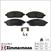 ZIMMERMANN Jarrupalasarja (4kpl), levyjarru 26742.190.2
