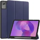 SKALO Trifold Kotelo sopii Lenovo Idea Tab Plus - Tummansininen