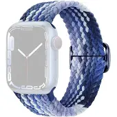 SKALO Punottu -ranneke Apple Watch SE 3 40mm - Sininen-Vaaleansininen