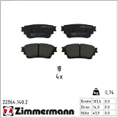 ZIMMERMANN Jarrupalasarja (4kpl), levyjarru 22864.140.2