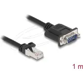 DeLOCK 64351, 1 m, Cat5e, S/UTP (STP), RJ-45, DB-9, Musta