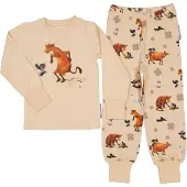 Geggamoja Kaksiosainen Pyjama Mimmi Lehmä, Beige, 110-116