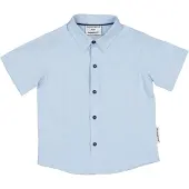Geggamoja Linen Shirt Blue - Blue - 74/80