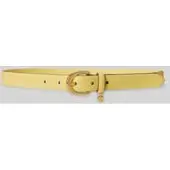 Ralph Lauren Charm Crosshatch Leather Belt - Yellow - S
