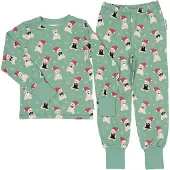 Geggamoja Bamboo Two Piece Pyjamas - Green - 122/128