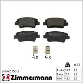 ZIMMERMANN Jarrupalasarja (4kpl), levyjarru 26642.155.2
