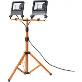 Ledvance Worklight-LED-valonheitin, jalusta 2x50W Worklight, Alumiini/harmaa/sinkki, Alumiini, Moderni