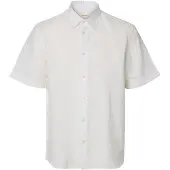 Selected Slmregclaus Clay Linenblend Ss Sht Noos - White - M