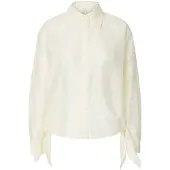 Selected Slfiris Relaxed Ls Tie Detail Shirt B - Cream - 42