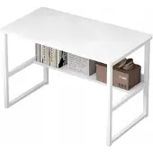 Muvu Loft tietokonepöytä valkoisella hyllyllä 100 cm