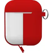 Puro Silicon case for airpods 2016/19 w/carabin, red