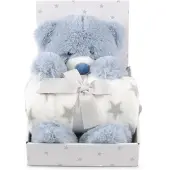 CarloBaby Fleeceviltti + Pehmolelu Nalle, Sininen