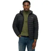 Superdry for man. M5012339A Fuji Lite Black Hooded Quilted Jacket (3XL), Casual, Recycled nylon