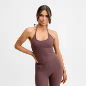 Drop of Mindfulness Butter Soft Halterneck Top - Burgundy - XL