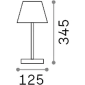Ideal Lux Lolita-LED-terassivalaisin, akku, valk. Lolita, himmennettävä, Valkoinen/opaali, Metalli