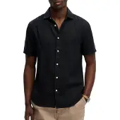 Superdry for man. M4011104A Navy Riviera Shirt (M), Casual, Linen, Short sleeve