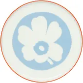 Marimekko Unikko tarjoiluvati Valkoinen-vaaleansininen-oranssinpunainen, Ø24 cm