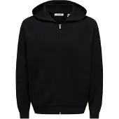 Only & Sons Onssade Ovz Ls Zip Cardigan Knit - Black - S