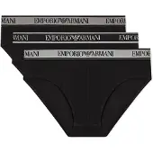 Emporio Armani for man. EM000258_AF20669 Set 3 Black Design Briefs (L), Homewear, Cotton