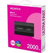 A-Data Technology A-DATA SD810 2 Tt USB 3.2 Gen 2x2 (USB-C) -ulkoinen SSD, iskunkestävä, pelikäyttöön, musta
