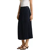 Gant for woman. 4400169 Navy blue pleated midi skirt (32), Casual, Classic, Polyester