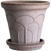 Bergs Potter Fleur ruukku aluslautasella 2 osaa Grey, Ø18 cm