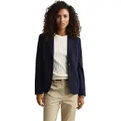 Gant for woman. 4770330 Navy blue Slim Fit piqué blazer (36), Casual, Cotton, Classic