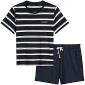 Marc O'Polo Lyhyt pyjama laivastonsininen / offwhite