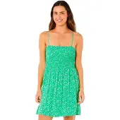 Rip Curl Surf Side Shirred Dress - Green - S