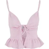 Urban Classics Waffle Pique Ruffle Hihaton T-paita