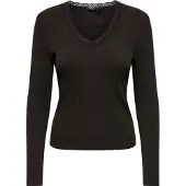 ONLY Onlsara Sharai L/S V-Neck Top Jrs Noos - Brown - XS
