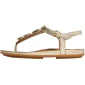 FitFlop for woman. A4I-675 Gracie Ultra-Jewel Gold Leather Sandals (36), Flat, Buckle, Casual, Party