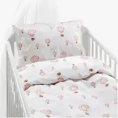Borganas Pussilakanasetti Pinnasänky Ilmapallo Kaksiosainen 100x130, Vaaleanpunainen
