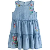 Next Mekko sininen denim / vaaleanvihreä / vaalea pinkki / grenadiini
