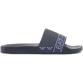 Emporio Armani unisex. 7X000110_AF15128 Navy Tape Slide Flip Flops (46), Flat, None, Beachwear, PVC