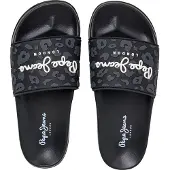Pepe Jeans for woman. PLS700004 Slider Flip Flops Leo black (40), Flat, None, Casual