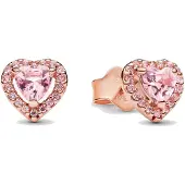 Pandora Timeless punakullatut pinkit sydänkorvakorut 288427C02