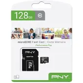 PNY Performance Plus, 128 GB, MicroSDXC, Luokka 10, Musta (P-SDU12810PPL-GE)