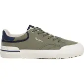 Pepe Jeans for man. PMS300018 Shoes Nolan Basic green (40), Fabric, Flat, Laces, Casual
