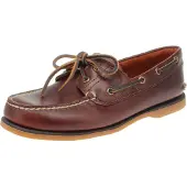 Timberland for man. TB0250772141 Classic brown leather boat shoes (45 W), Flat, None, Casual
