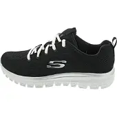 SKECHERS Matalavartiset tennarit 'Graceful Get Connected' musta / valkoinen